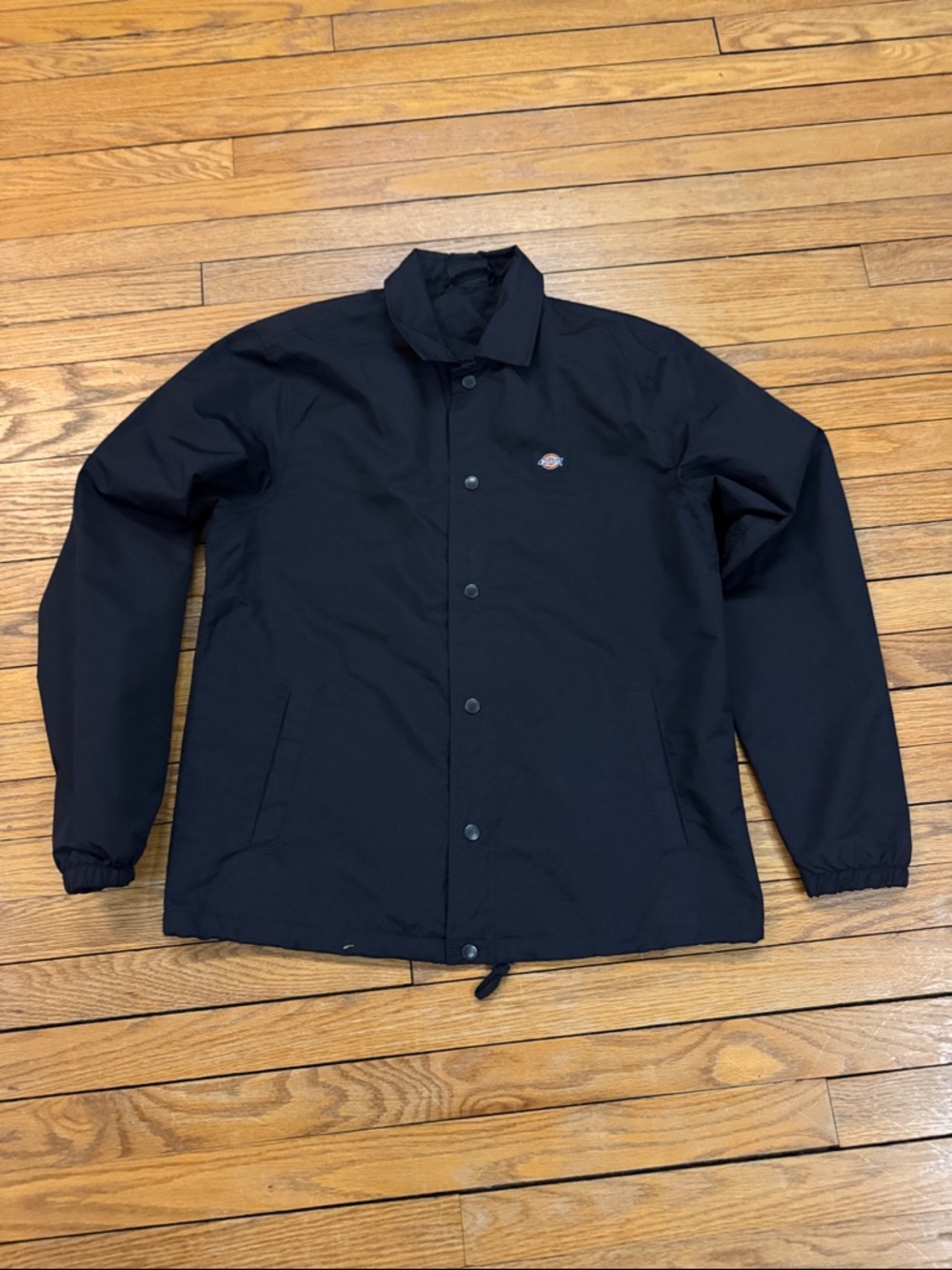 Dickies Men’s Black Snap-Front Coach Jacket
